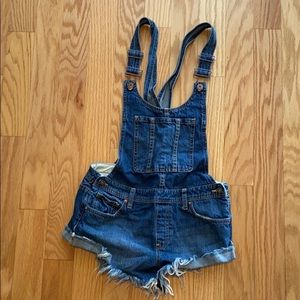 Jean shorts overalls